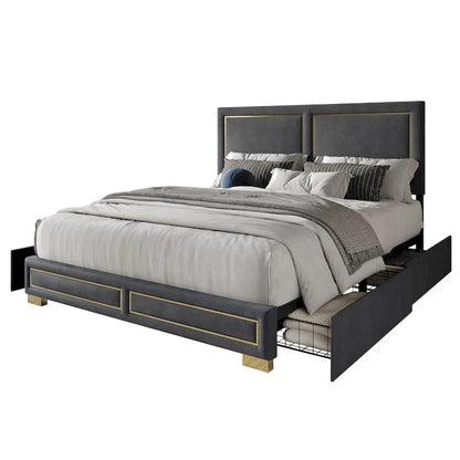 Jasper Full Upholstered Storage Platform Bed
