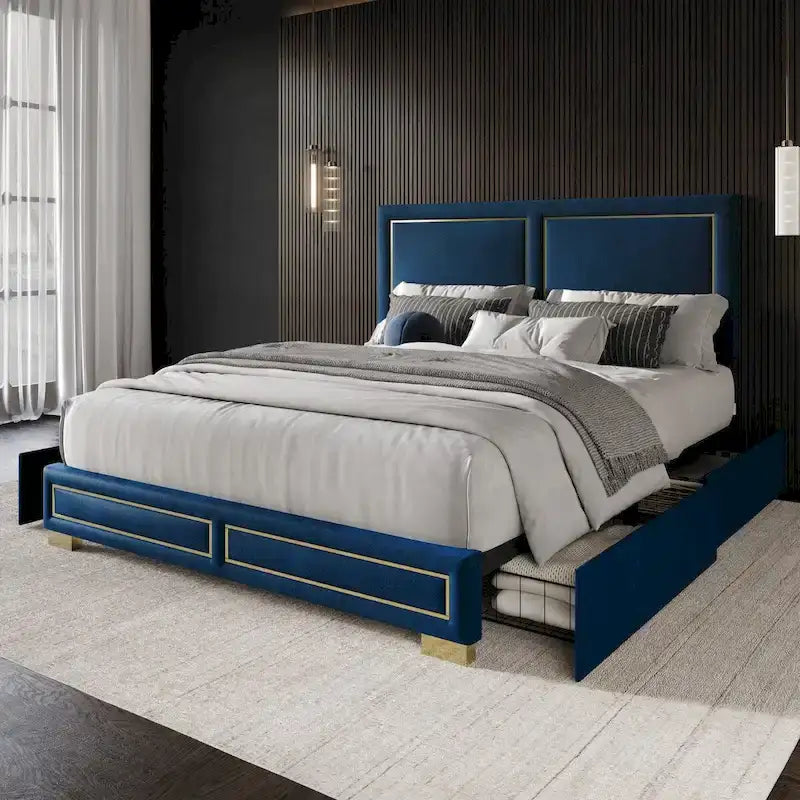 Jasper Full Upholstered Storage Platform Bed