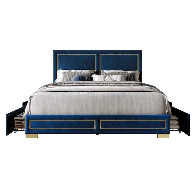 Jasper Full Upholstered Storage Platform Bed