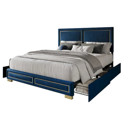 Jasper Full Upholstered Storage Platform Bed