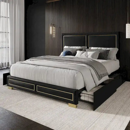 Jasper Full Upholstered Storage Platform Bed