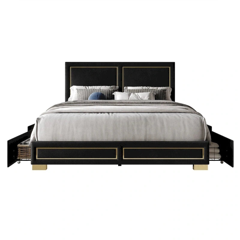 Jasper Full Upholstered Storage Platform Bed