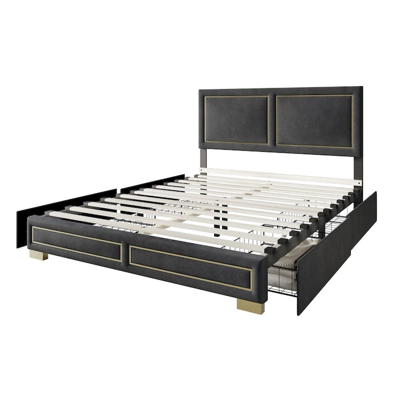 Jasper Full Upholstered Storage Platform Bed