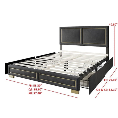 Jasper Full Upholstered Storage Platform Bed