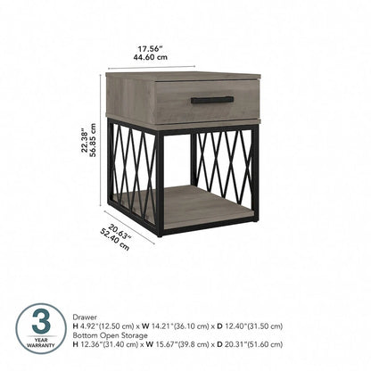 City Park Industrial End Table with Drawer