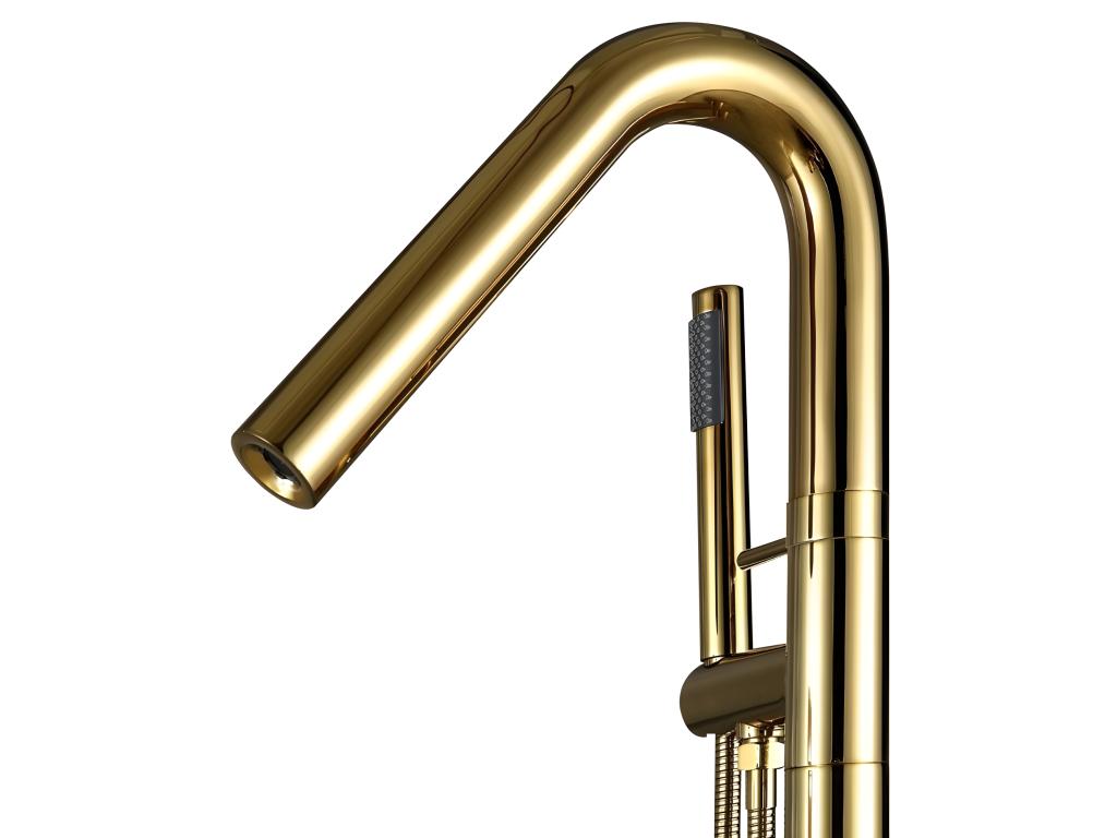 Modern freestanding bath mixer tap - Gold