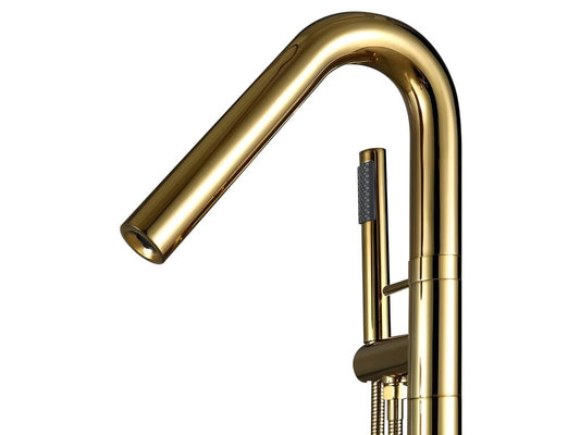 Modern freestanding bath mixer tap - Gold