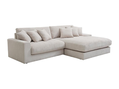 Reversible corner sofa in beige fabric Homzora