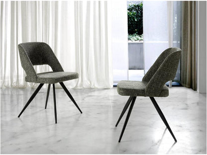 Homzora fabric chair with black steel legs - set of 2 - Homzora color 67