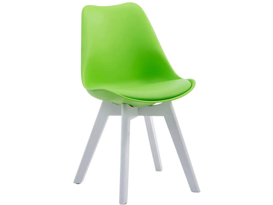 Set of 4 dining chairs - Faux leather / Wood - Green - Homzora V2