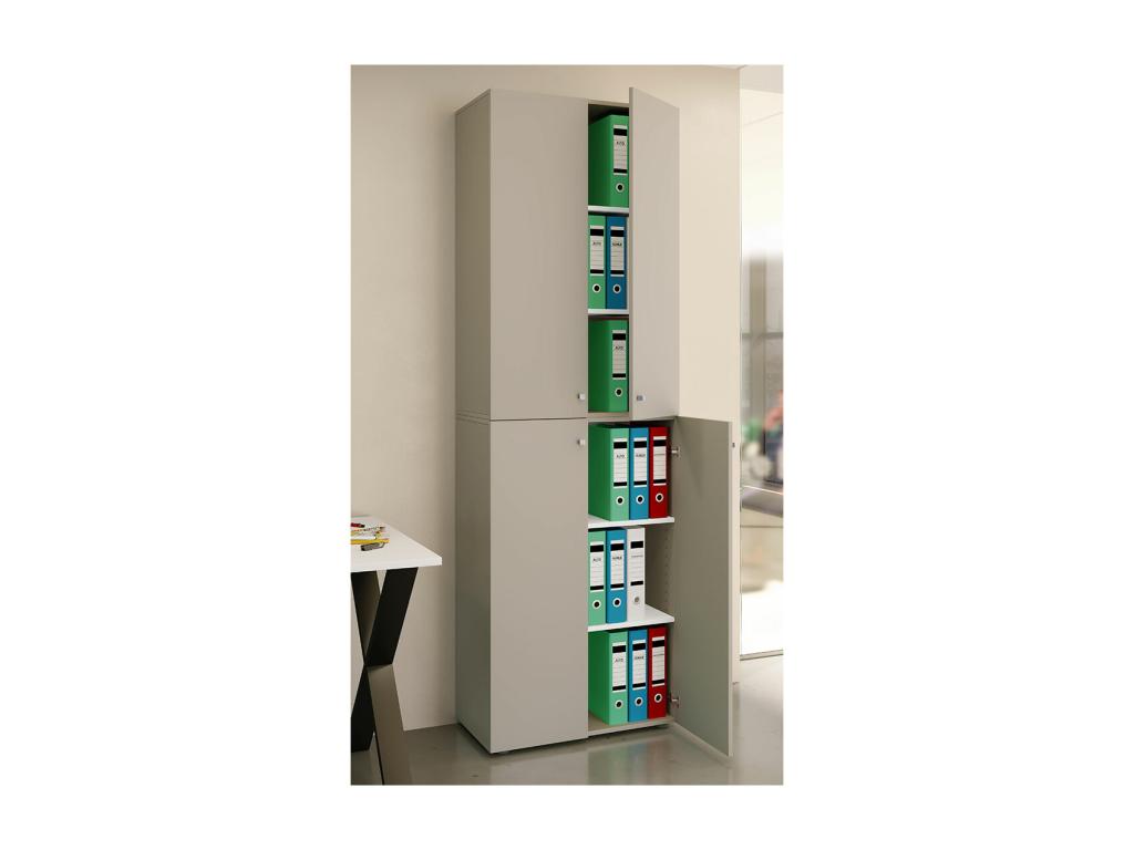 Doucezen Office Cabinet, Bookcases, Filing Cabinets, Office Furniture, Doucezen Cabinet with 6 Hinged Doors, Gray