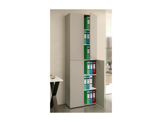 Doucezen Office Cabinet, Bookcases, Filing Cabinets, Office Furniture, Doucezen Cabinet with 6 Hinged Doors, Gray