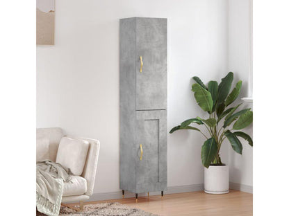 High sideboard, concrete grey, 34.5x34x180 cm, engineered wood
