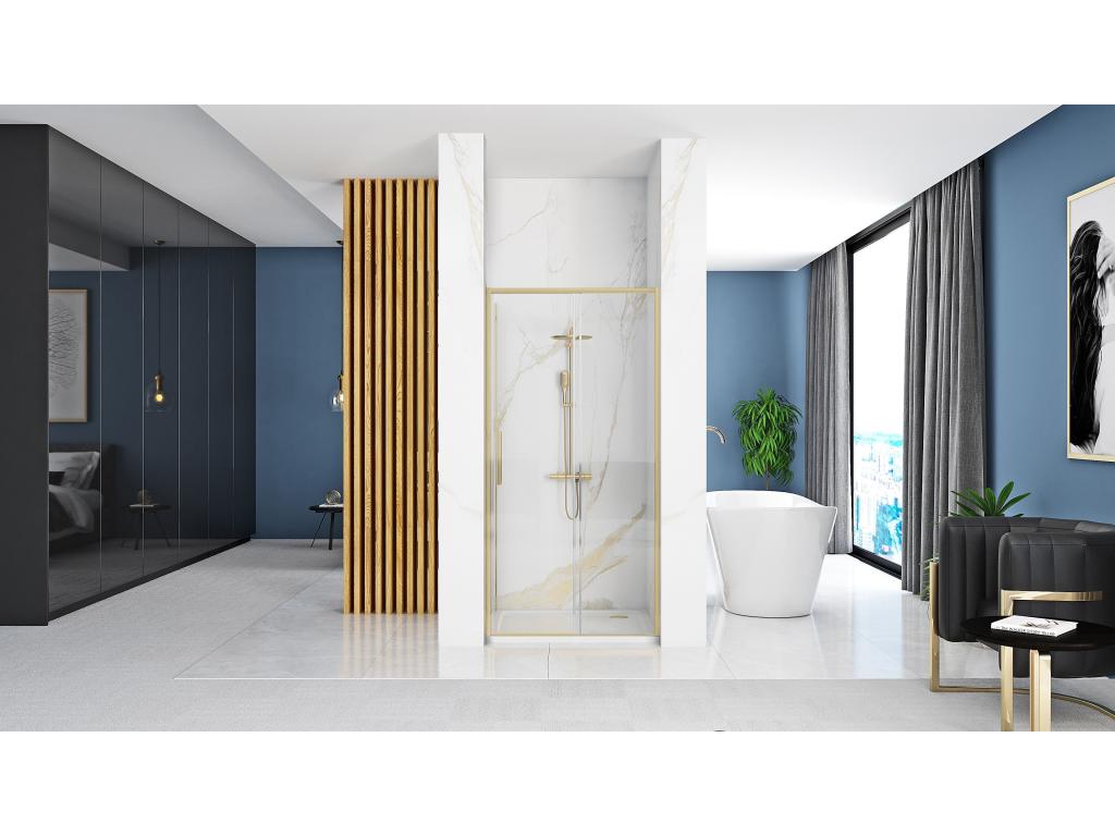 Homzora Rapid Sliding Shower Door Homzora 140 Brush Gold