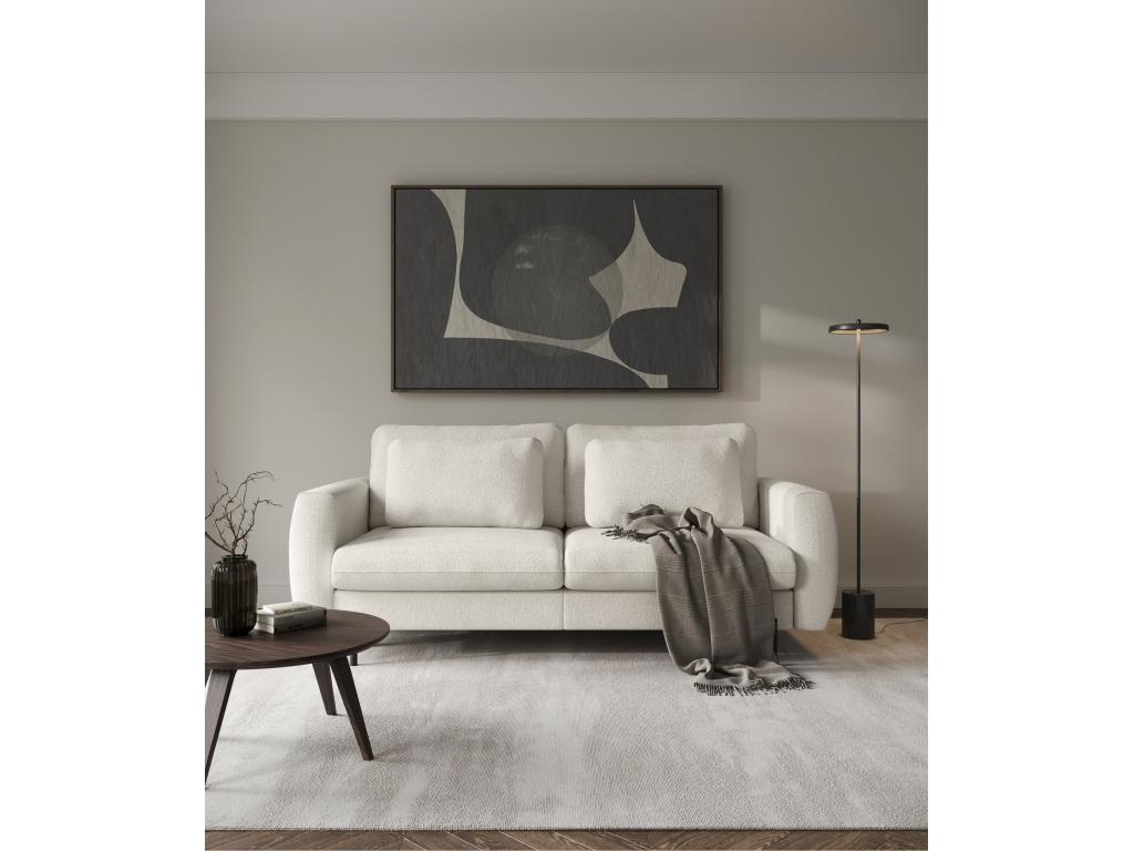 3-seater convertible sofa - in cream bouclé fabric - Homzora