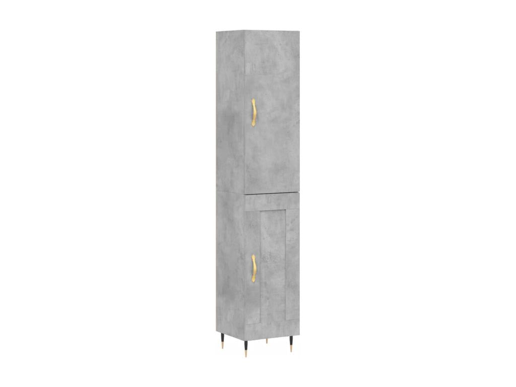 High sideboard, concrete grey, 34.5x34x180 cm, engineered wood