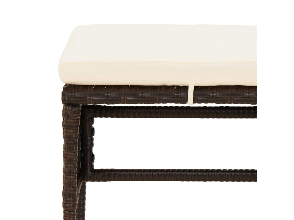 6-piece garden furniture set with cushions, brown woven resin