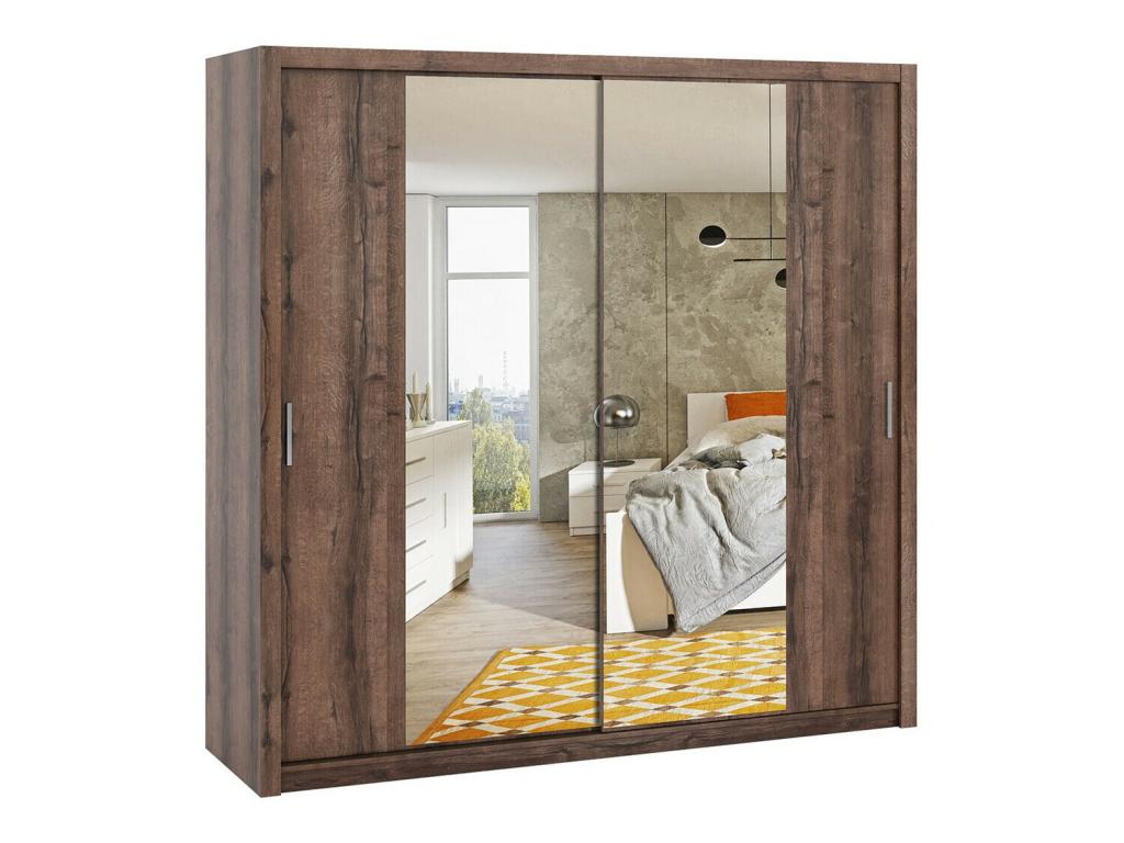 Homzora 110 Monastery Oak Wardrobe 215x220x62cm Sliding Wardrobe Doors