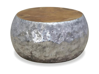 Aluminum Teak Coffee Table 60x60x30 cm