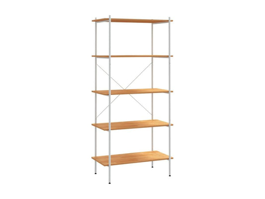 5-tier shelf, white and oak, 80x40x163