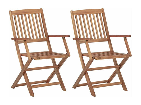 2-piece folding garden chairs with cushions, Homzora wood, 40