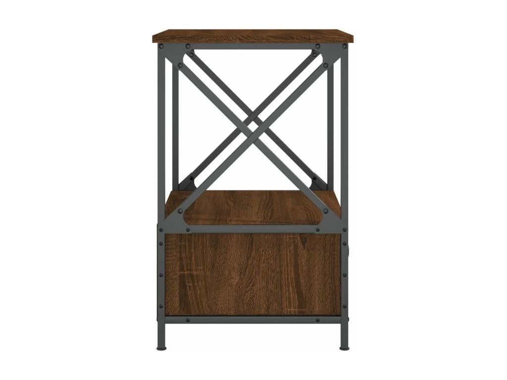 Brown oak bedside table 50x41x65 cm engineered wood