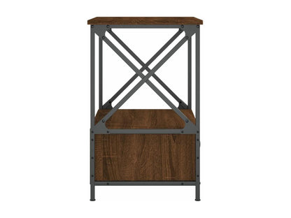 Brown oak bedside table 50x41x65 cm engineered wood