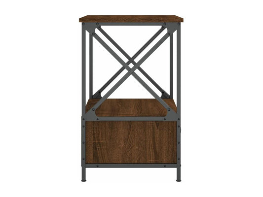 Brown oak bedside table 50x41x65 cm engineered wood
