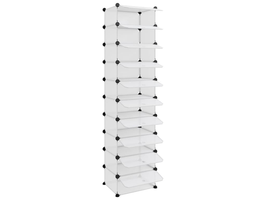 Transparent shoe rack 44x32x174 PP