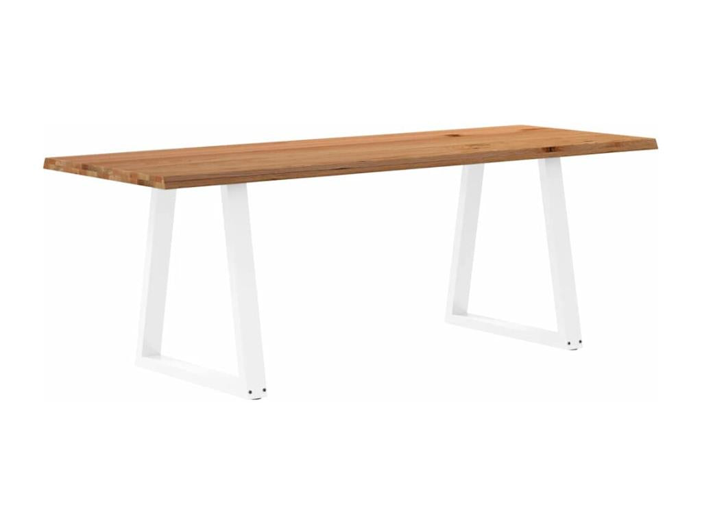 Dining table with natural edge, 220x80x74 cm, solid oak wood