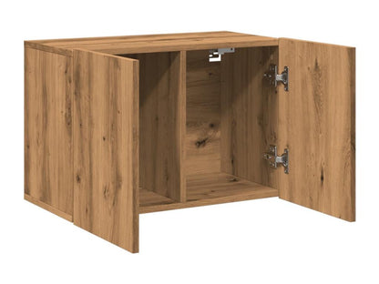 Handcrafted oak wall-mounted TV unit, 60x30x41 cm