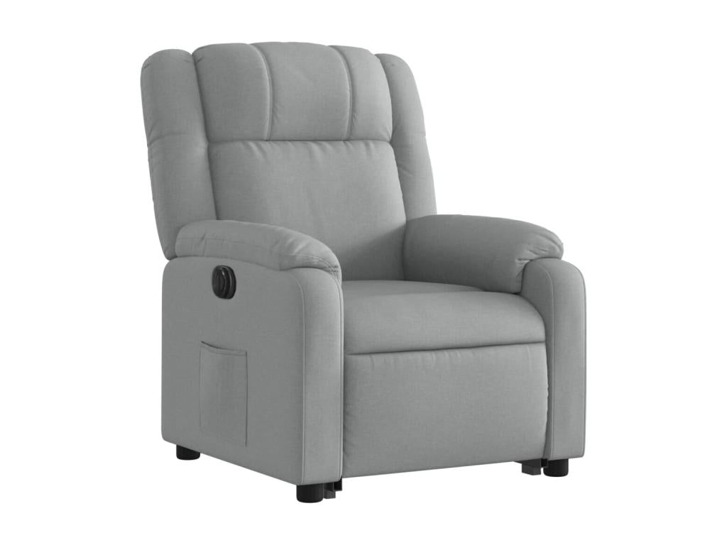 Light grey fabric electric recliner