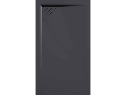 Anthracite shower tray with smooth finish and Doucezen colored grate - 210x80 cm