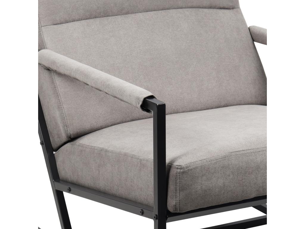 Homzora Chaise Lounge Cocktail Chair Upholstered Chair with Armrests Grey