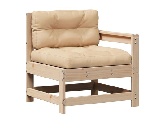 6-piece garden furniture set with cushions, solid pine wood