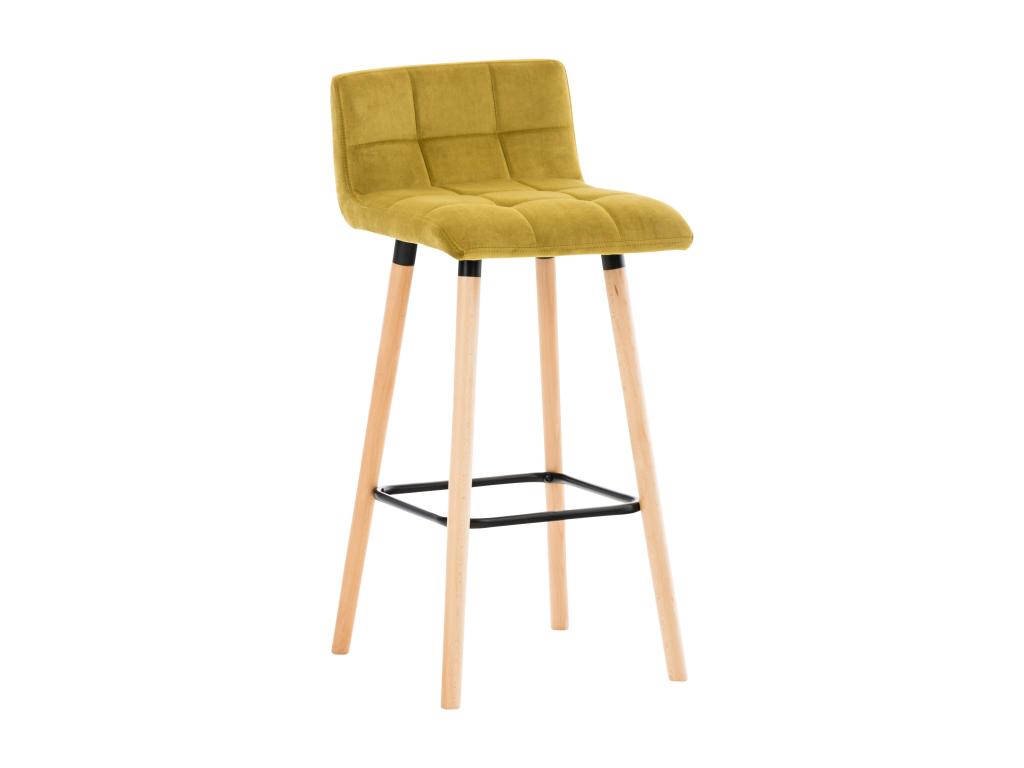Bar stool - Velvet / White - Yellow - Homzora