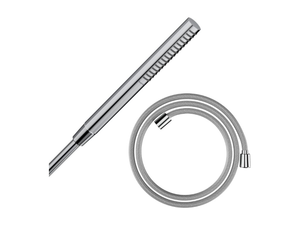 Homzora Pulsify S 100 EcoSmart chrome shower head, Homzora Designflex 200 cm chrome shower hose