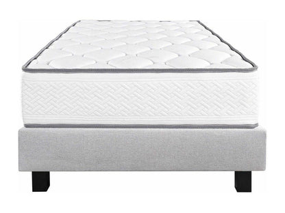 Homzora - 20cm Thick Foam Mattress Set with Upholstered Bed Base, Grey, 90x190 cm