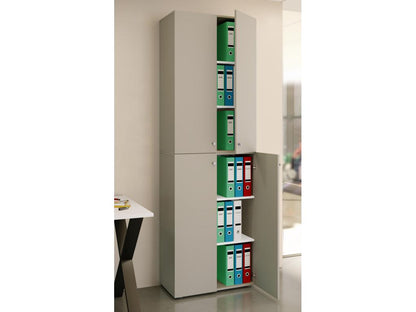 Doucezen Office Cabinet, Bookcases, Filing Cabinets, Office Furniture, Doucezen Cabinet with 6 Hinged Doors, Gray