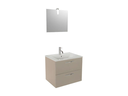 Doucezen wall-hung bathroom vanity unit with 2 drawers, 60 cm, and column mirror - Doucezen