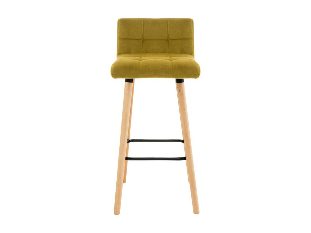 Bar stool - Velvet / White - Yellow - Homzora