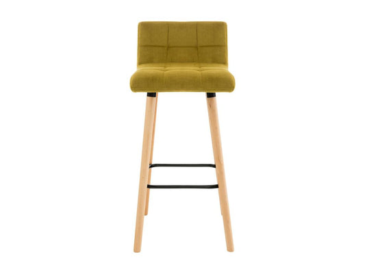 Bar stool - Velvet / White - Yellow - Homzora