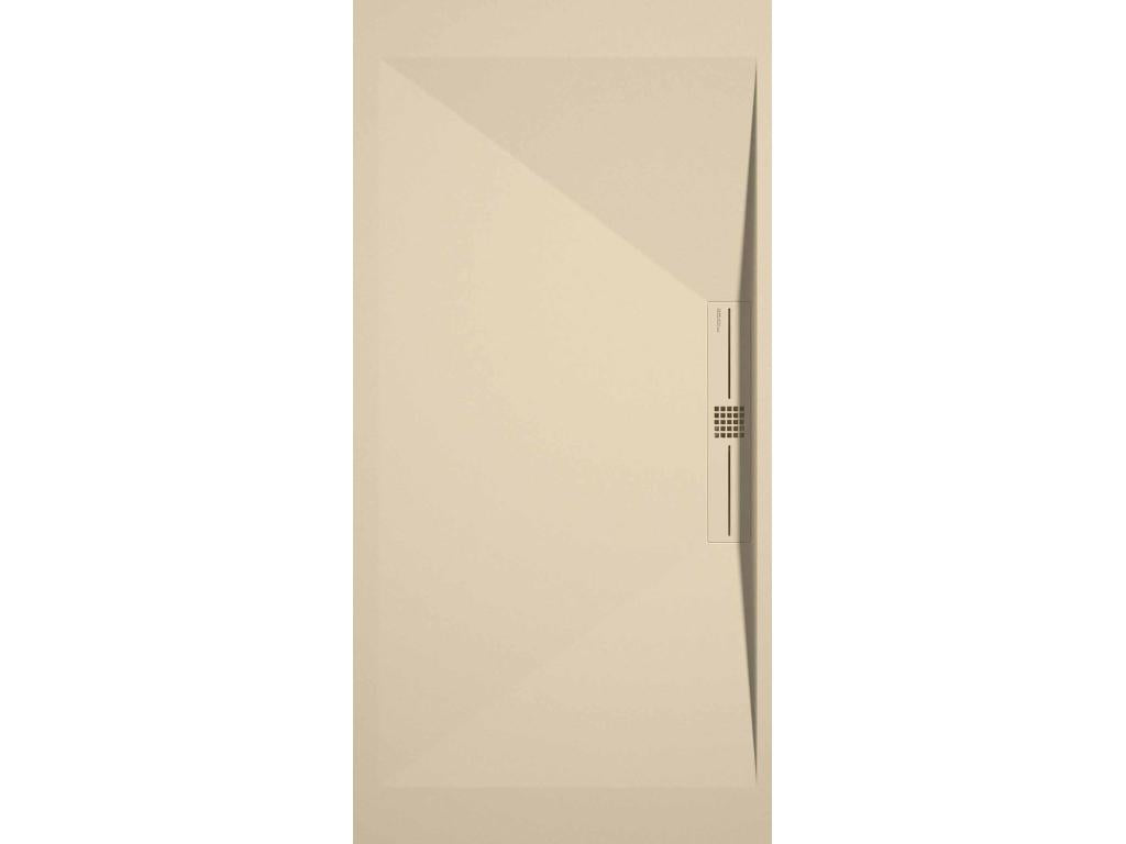 Homzora SIDE Cream Smooth Finish Shower Tray with Colored Grid - 100x80 cm