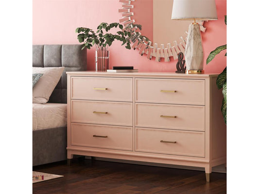 Westerleigh - Pink MDF 6-drawer chest