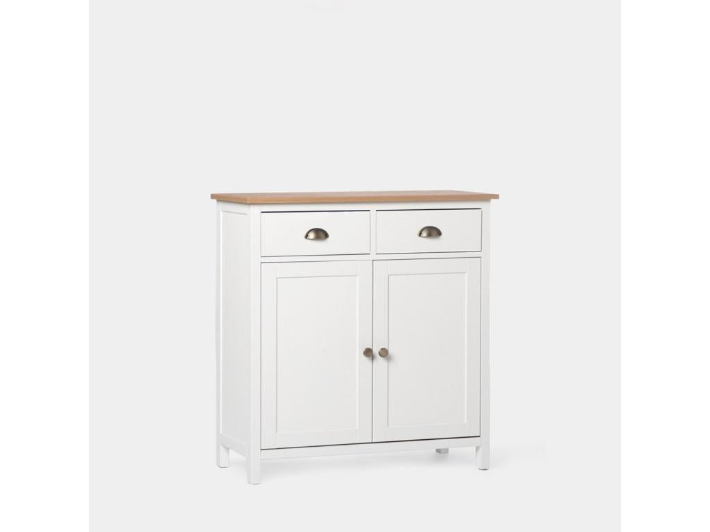 Entryway furniture in white-natural lacquer, 100x85 cm - Homzora