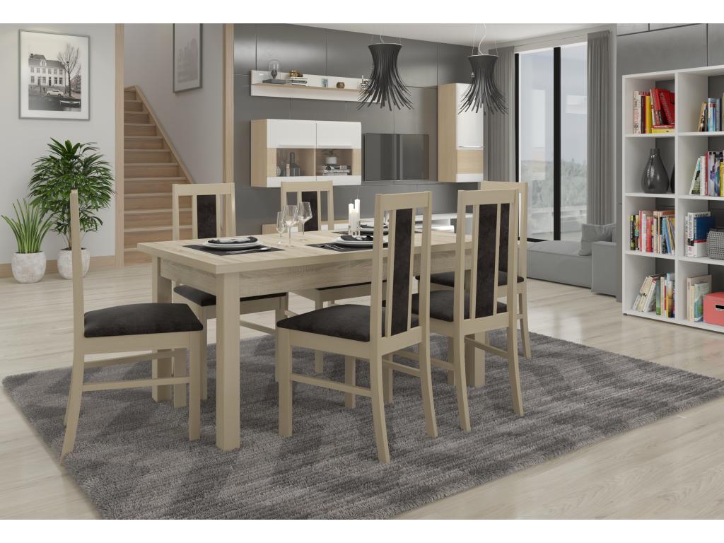 Light wood chair by Homzora and Homzora-Tissu 27110 fabric