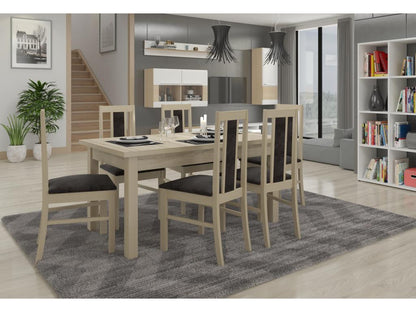 Light wood chair by Homzora and Homzora-Tissu 27110 fabric