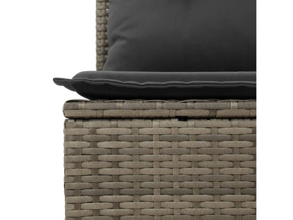4-piece garden furniture set with grey resin wicker cushions