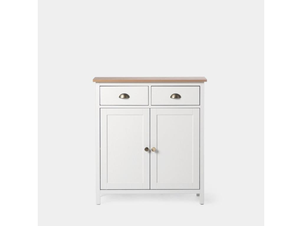 Entryway furniture in white-natural lacquer, 100x85 cm - Homzora