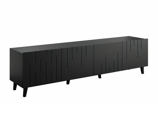 Homzora 176 Black TV Stand, 4 doors, 200x52x42cm